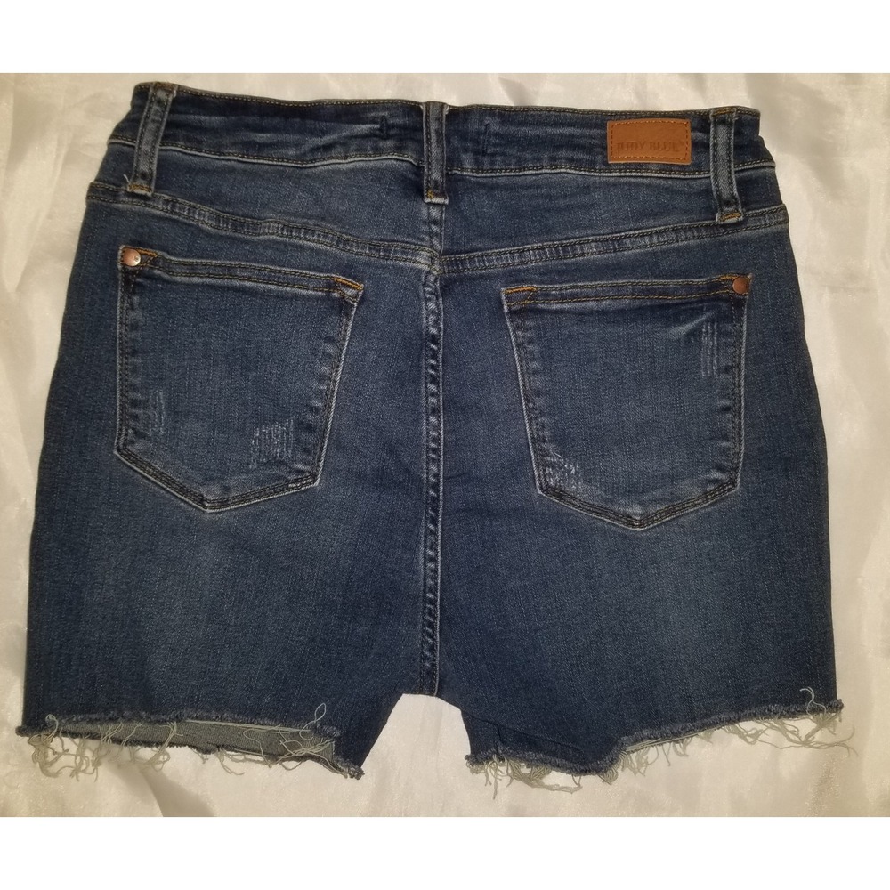 Judy Blue Shorts Womens 9/29 Distressed Cut Off Stretch Denim Jorts Raw hem 2111 - Picture 2 of 2